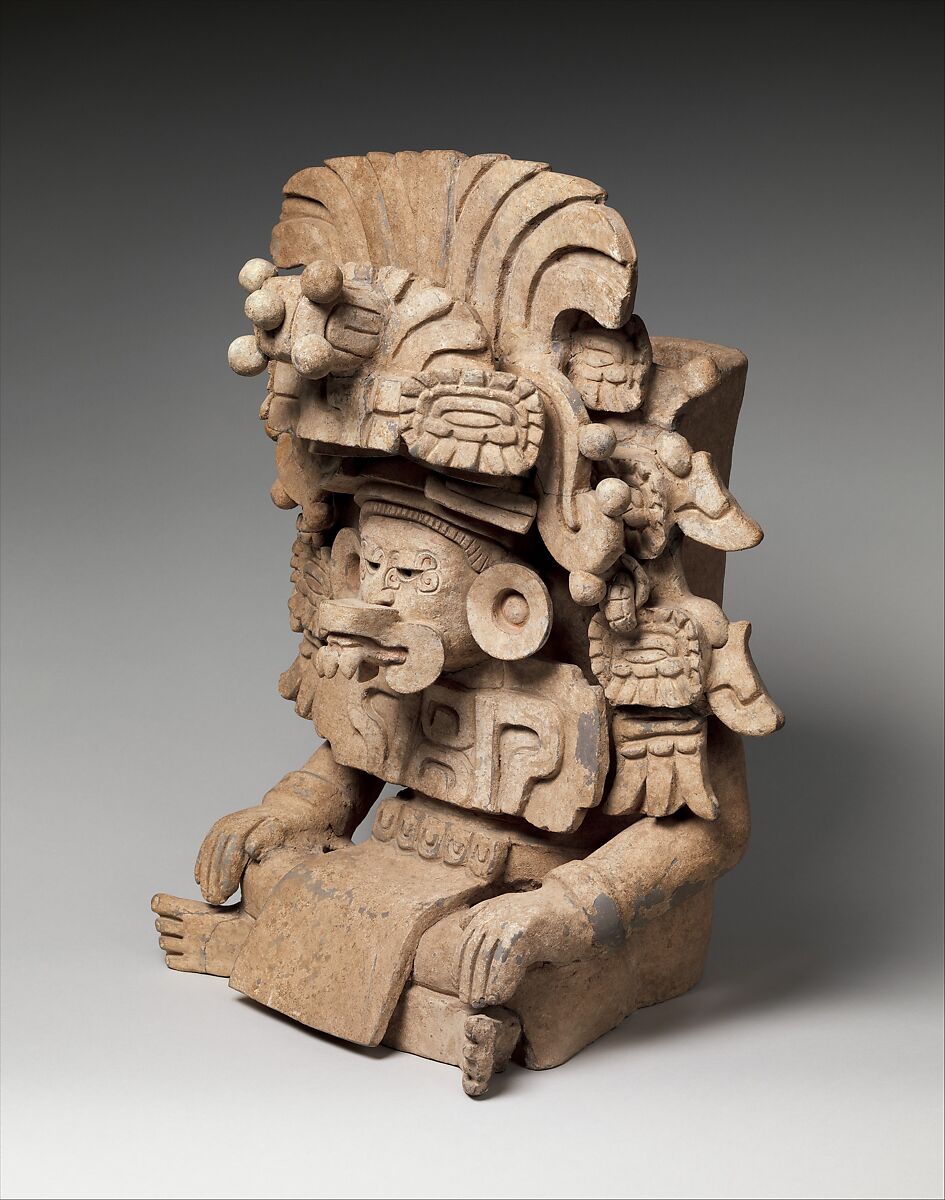 Effigy urn, Zapotec (Be'ena'a) artist(s), Ceramic, pigments, Zapotec