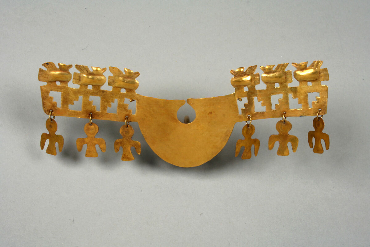 Nose Ornament with Birds, Gold, Peru or Ecuador 