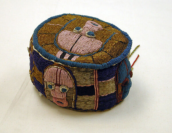 Crown (Orikogbofo), Cotton fabric, cotton threads, vegetable fiber threads, and glass beads., Yoruba peoples, Ekiti group (?) 