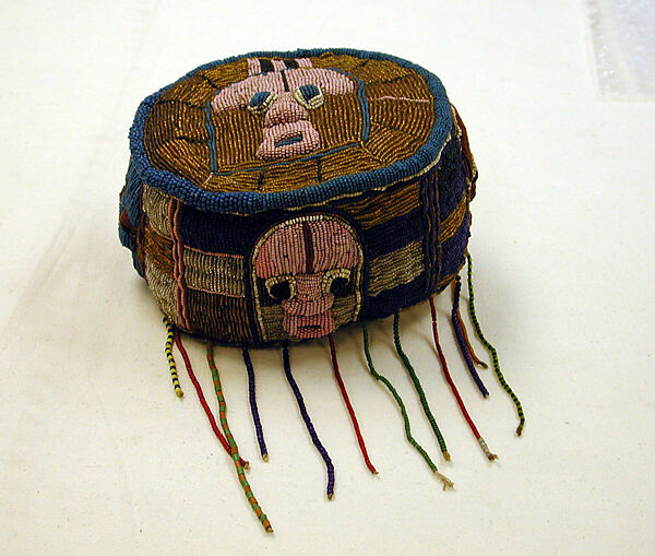 Crown (Orikogbofo), Ekiti-Yoruba bead artist (?), Cotton fabric, cotton threads, vegetable fiber threads, and glass beads., Ekiti-Yoruba peoples (?)