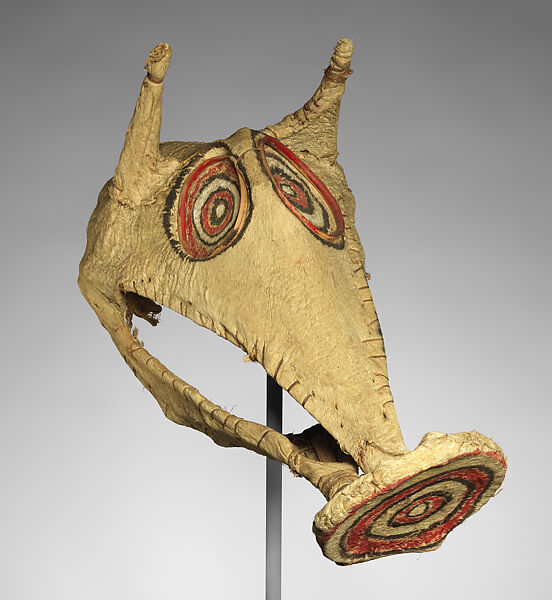 Mask, Bamboo, barkcloth, paint, Chachet Baining people 