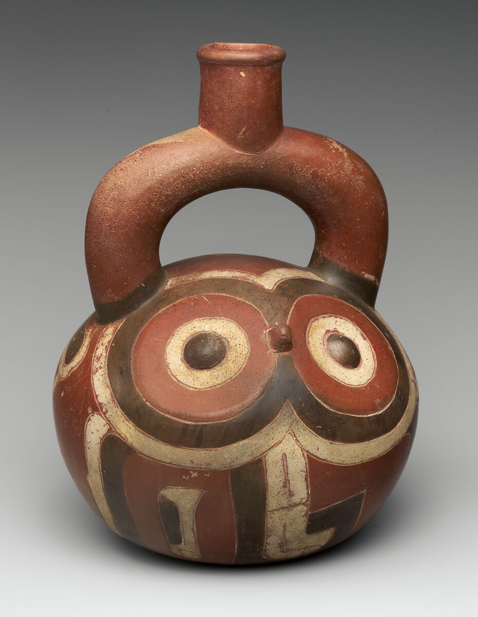 Owl Bottle, Ceramic, Peruvian 