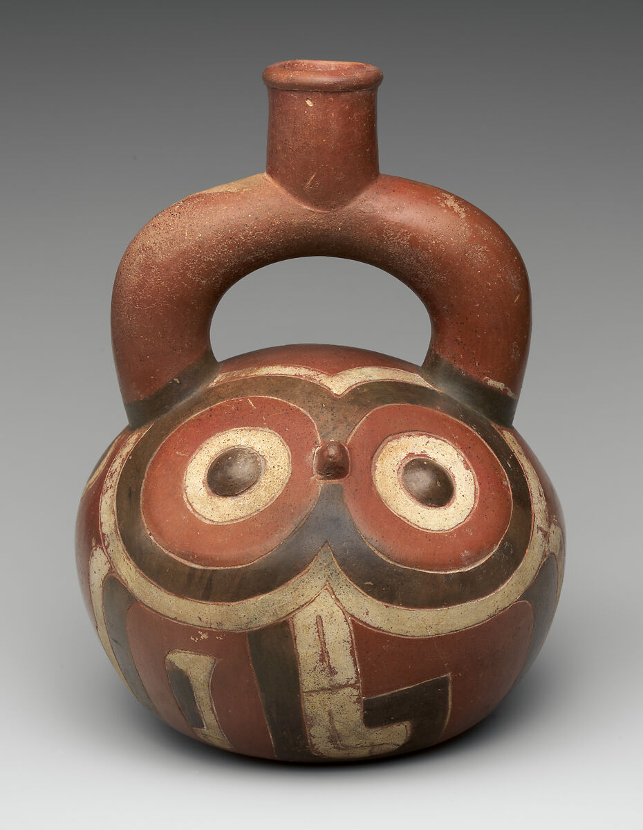 Owl Bottle, Ceramic, Peruvian