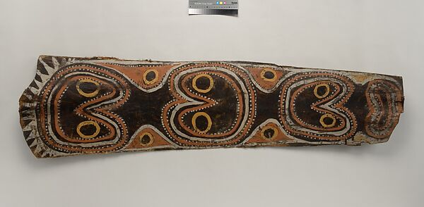 Painting from a Ceremonial House Ceiling, Abwiyeti, Wanyi, Sago palm spathe, paint, Kwoma