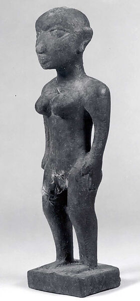 Figure: Female, Wood, sacrificial materials, pigment, feathers, Fon peoples 