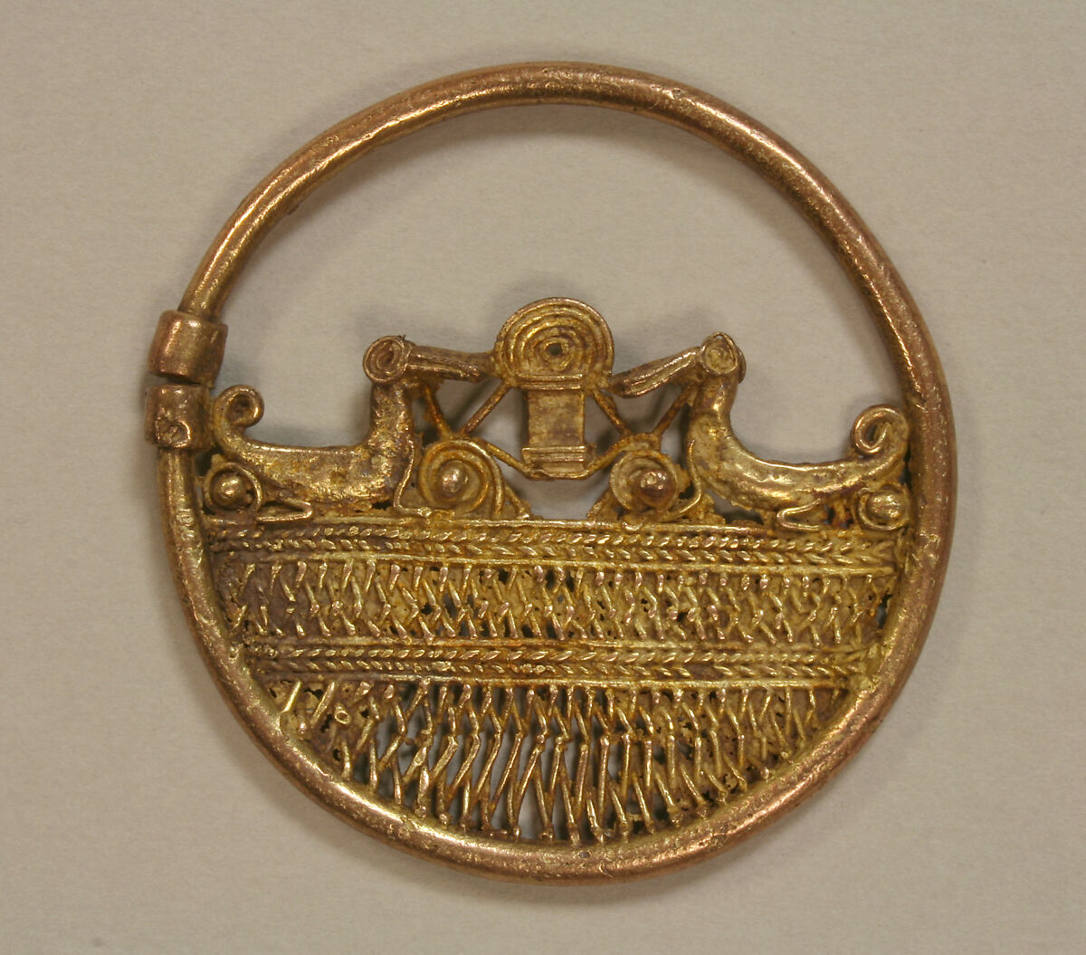 Pair of Ear Ornaments, Gold, Zenú, San Jacinto group