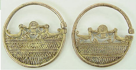 Pair of Ear Ornaments, Gold, Zenú, San Jacinto group 