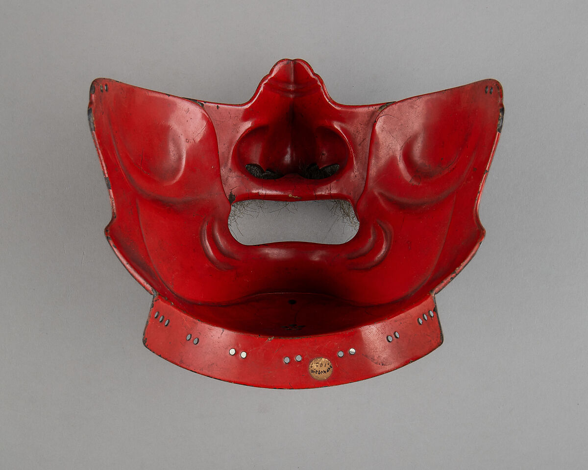 Half Mask (Menpō), Iron, lacquer, hair, Japanese