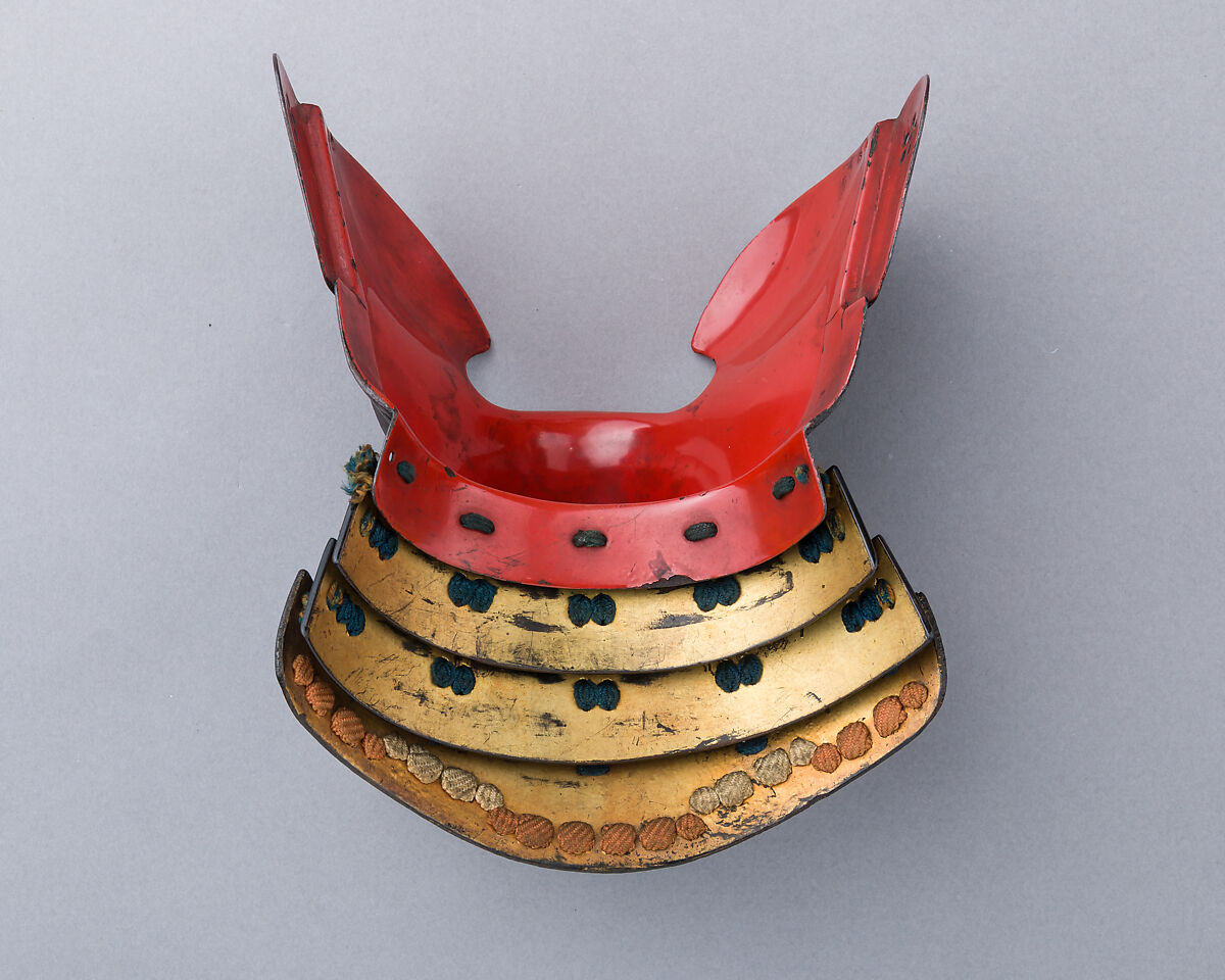 Mask for the Lower Face (Hanho-Ate), Iron, lacquer, textile (silk), Japanese
