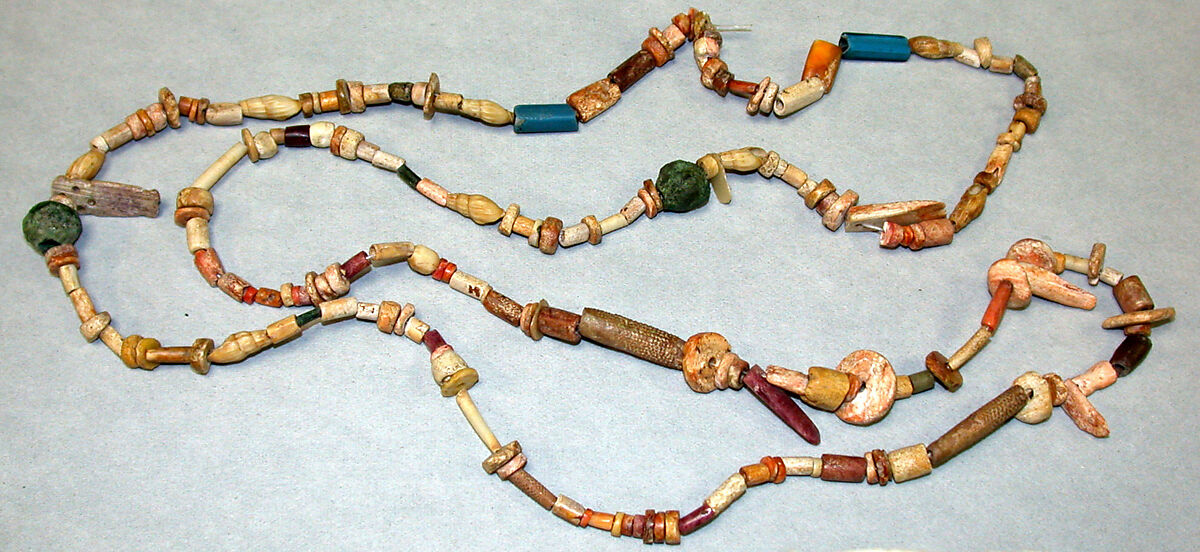 Beaded necklace, Glass, shell, stone, bone, coral, Peru; north coast (?) 
