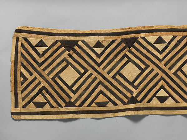 Woman's Ceremonial Underskirt, Barkcloth, raffia fiber, Kuba peoples, Bushoong group