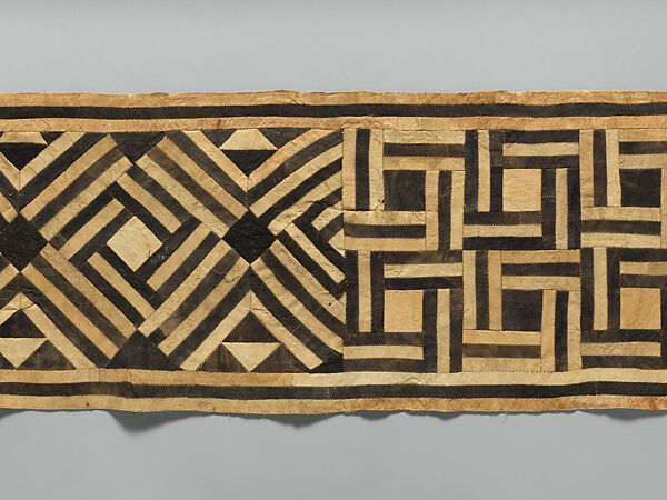 Woman's Ceremonial Underskirt, Barkcloth, raffia fiber, Kuba peoples, Bushoong group