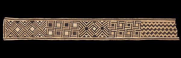 Woman's Ceremonial Underskirt, Barkcloth, raffia fiber, Kuba peoples, Bushoong group