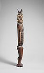 Three-headed male figure, Kuyu artist, Wood, pigment, Kuyu