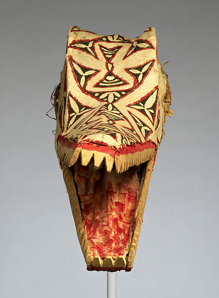 Crocodile mask, Barkcloth, bamboo, wood, paint, Baining