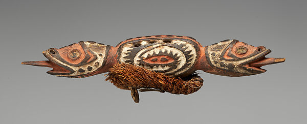Hair Ornament, Wood, paint, fiber, Biwat people
