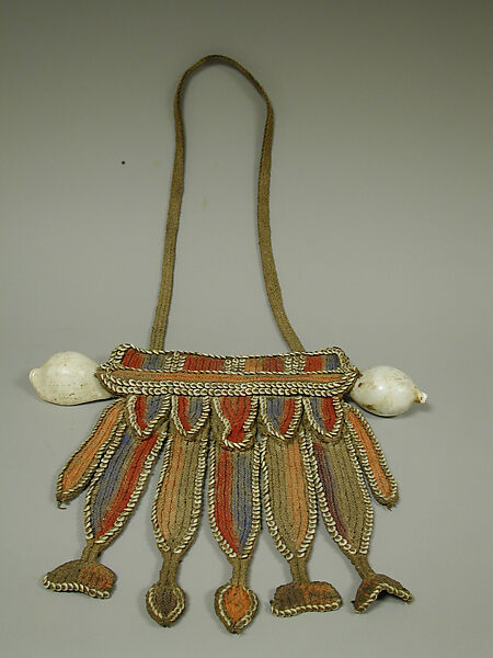 Dance Ornament, Fiber, cowrie shells, paint, bamboo, possibly Bena Bena 