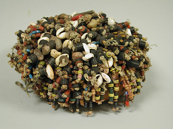 Vessel, Calabash, terracotta, palm nuts, cowrie shells, beads, Republic of Benin (?) 