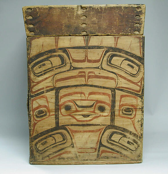 Lidded Storage Box, Wood, paint, Alaska or British Columbia