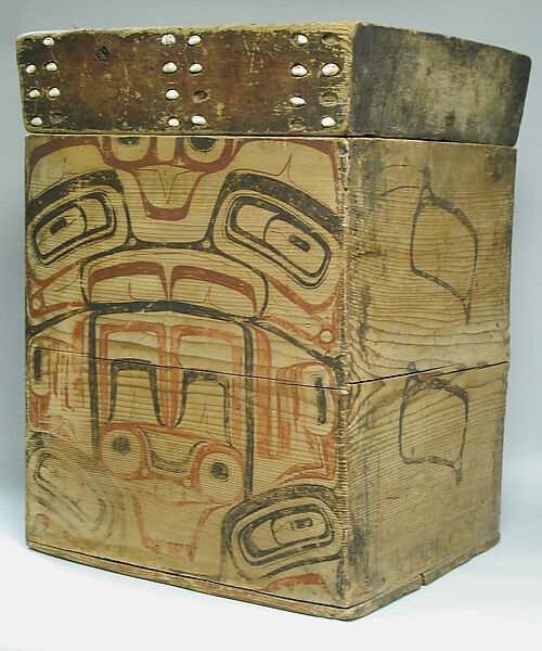 Lidded Storage Box, Wood, paint, Alaska or British Columbia
