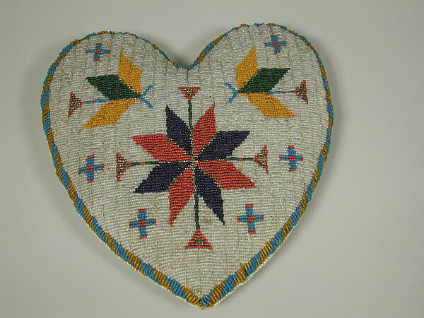 Pin Cushion, Glass beads, native tanned skin, Northeast region