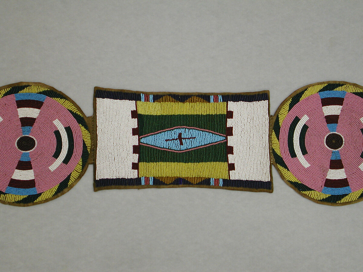 Blanket Strip, Native tanned skin, glass beads, Crow