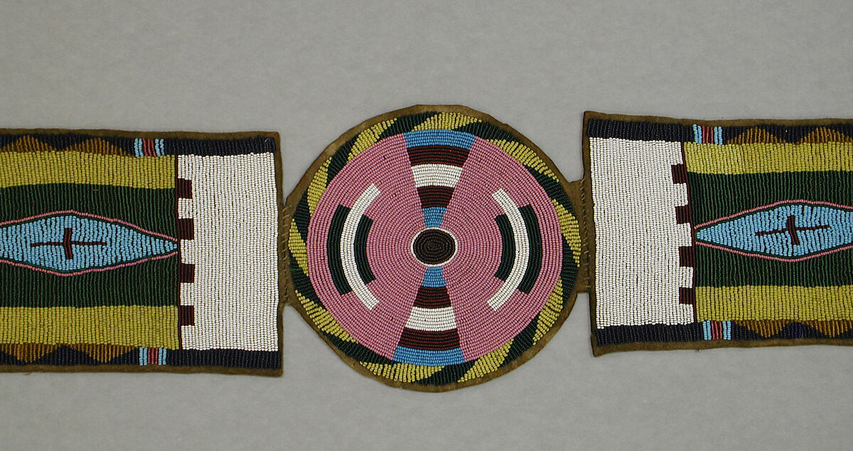 Blanket Strip, Native tanned skin, glass beads, Crow