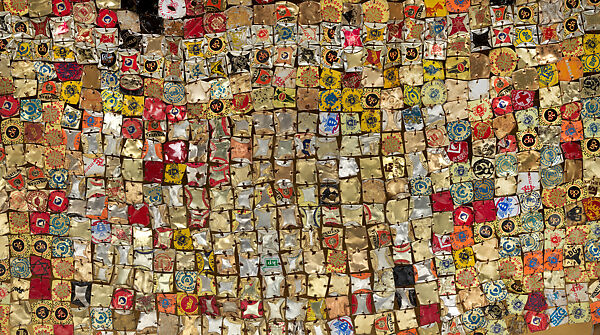 Between Earth and Heaven, El Anatsui (Ghanaian, born Anyako, 1944), Aluminum, copper wire