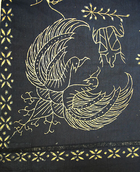 Ceremonial Textile (Dodot bangun tulak alas alasan), Cotton, adhesive, gold leaf, Javanese