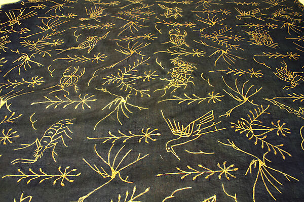 Ceremonial Textile (Dodot bangun tulak alas alasan), Cotton, adhesive, gold leaf, Javanese
