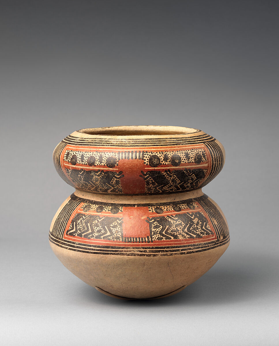 Double-Tiered Jar, Ceramic, pigment, Tonosí style 