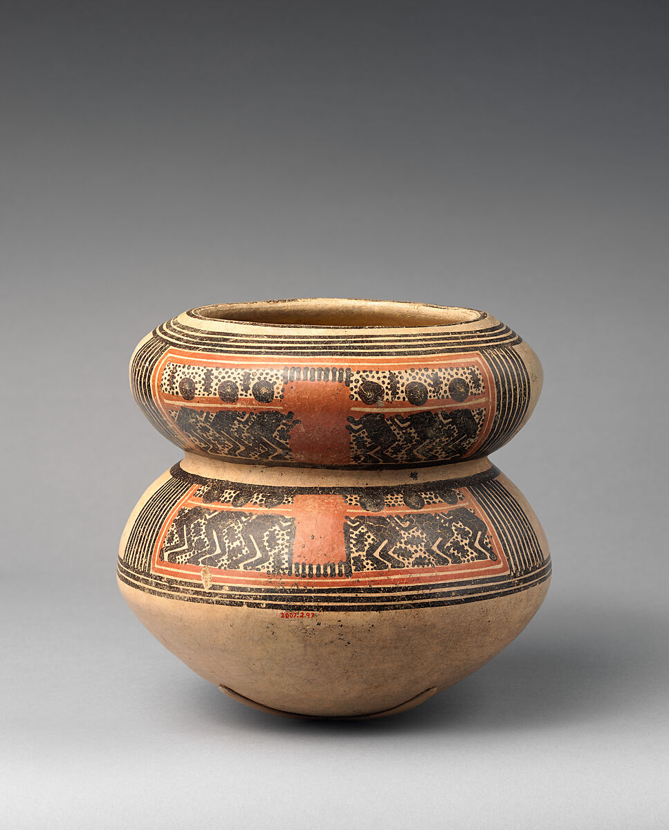 Double-Tiered Jar, Ceramic, pigment, Tonosí style