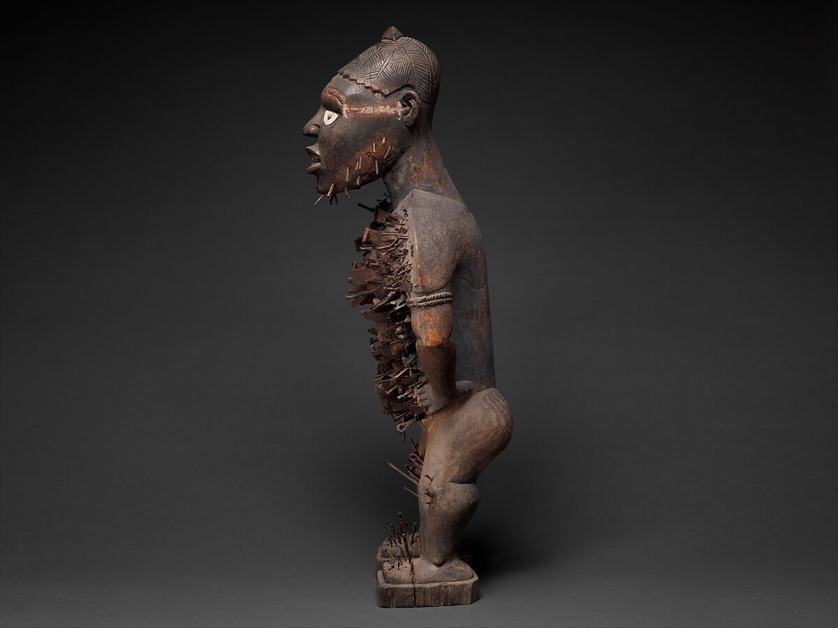 Mangaaka Power Figure (Nkisi N’Kondi), Yombe-Kongo artist and nganga (ritual specialist), Wood, iron, resin, ceramic, plant fiber, textile, pigment, Kongo peoples