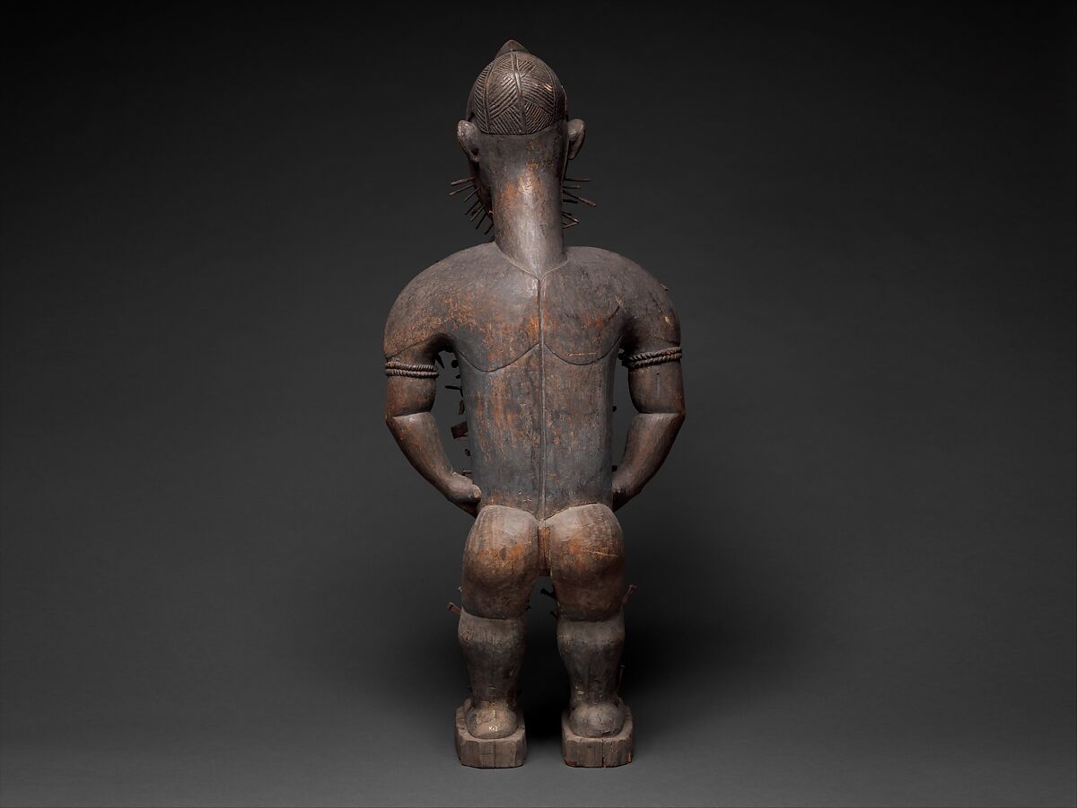 Mangaaka Power Figure (Nkisi N’Kondi), Yombe-Kongo artist and nganga (ritual specialist), Wood, iron, resin, ceramic, plant fiber, textile, pigment, Kongo peoples