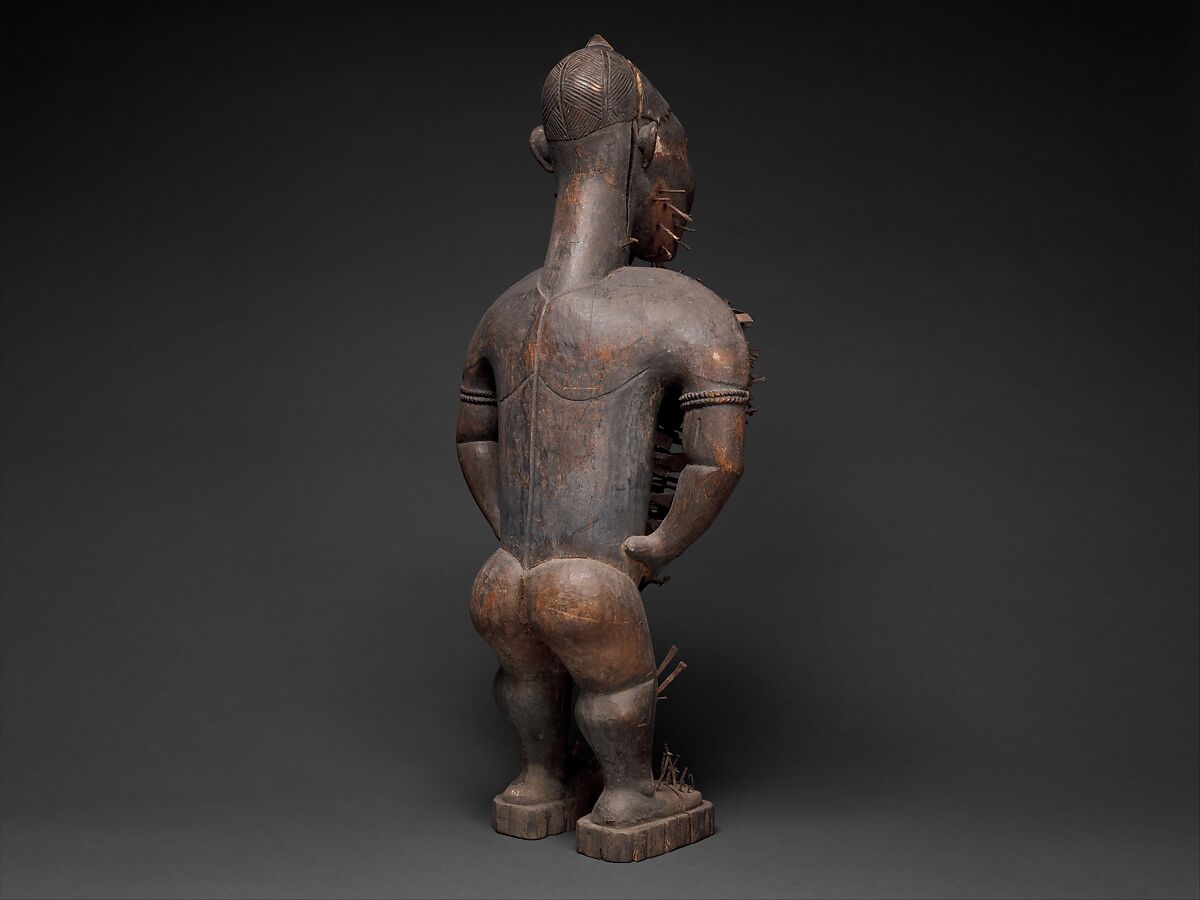 Mangaaka Power Figure (Nkisi N’Kondi), Yombe-Kongo artist and nganga (ritual specialist), Wood, iron, resin, ceramic, plant fiber, textile, pigment, Kongo peoples