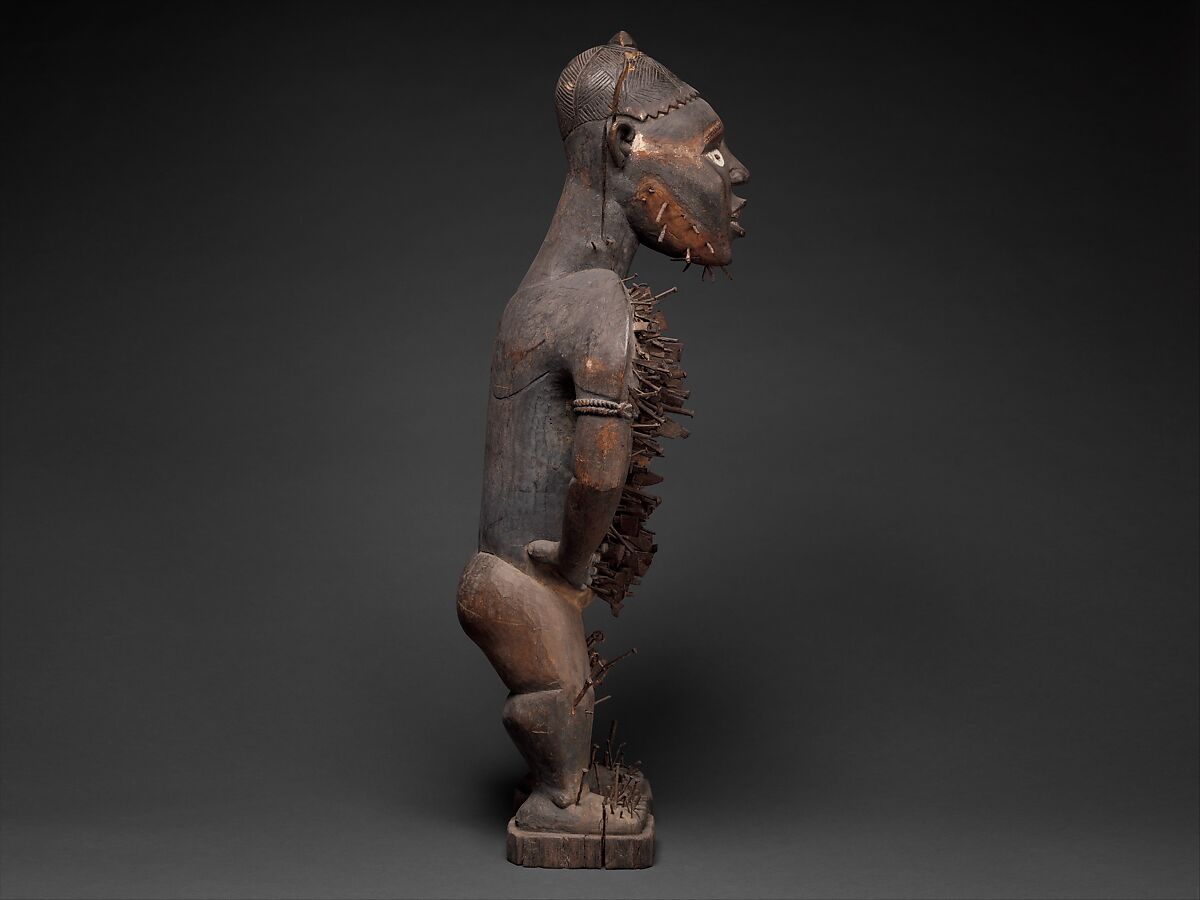 Mangaaka Power Figure (Nkisi N’Kondi), Yombe-Kongo artist and nganga (ritual specialist), Wood, iron, resin, ceramic, plant fiber, textile, pigment, Kongo peoples
