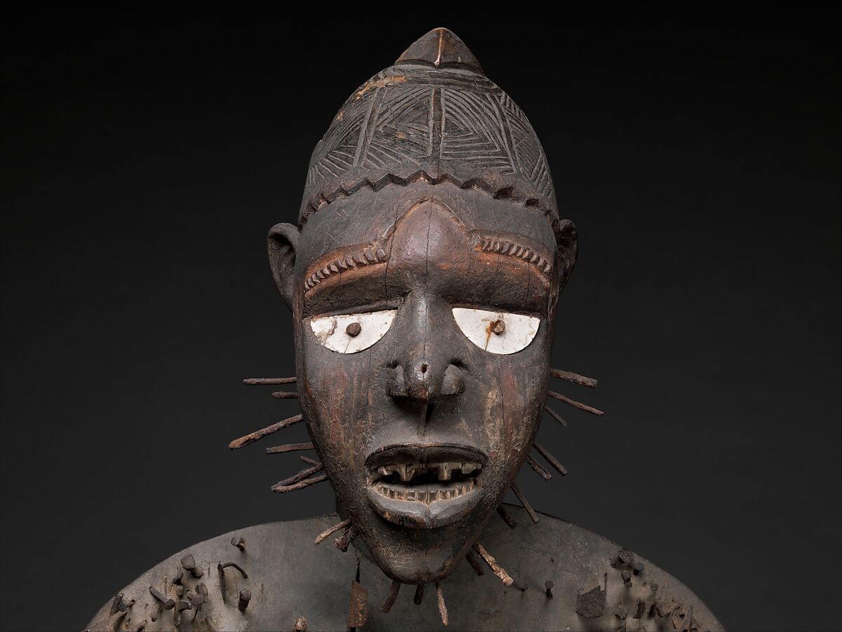 Mangaaka Power Figure (Nkisi N’Kondi), Yombe-Kongo artist and nganga (ritual specialist), Wood, iron, resin, ceramic, plant fiber, textile, pigment, Kongo peoples