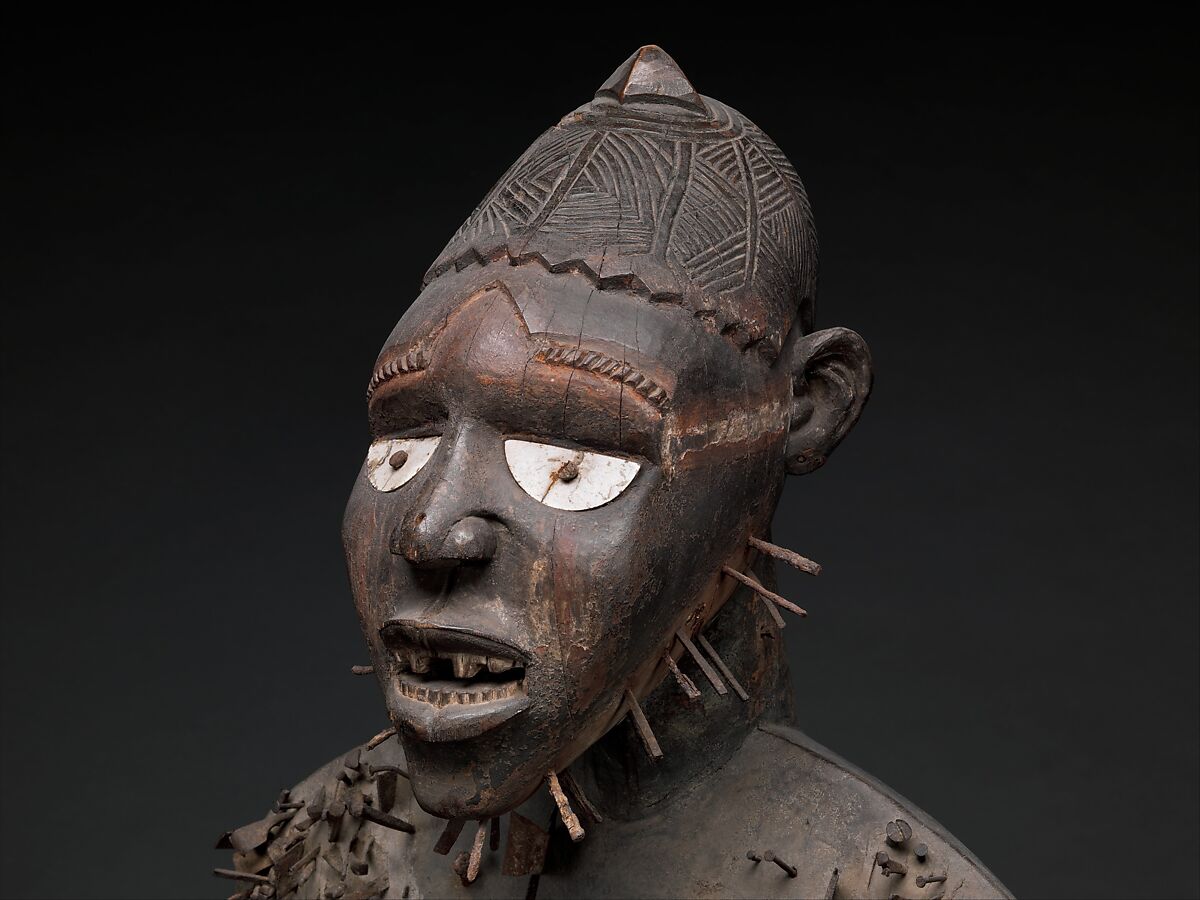 Mangaaka Power Figure (Nkisi N’Kondi), Yombe-Kongo artist and nganga (ritual specialist), Wood, iron, resin, ceramic, plant fiber, textile, pigment, Kongo peoples