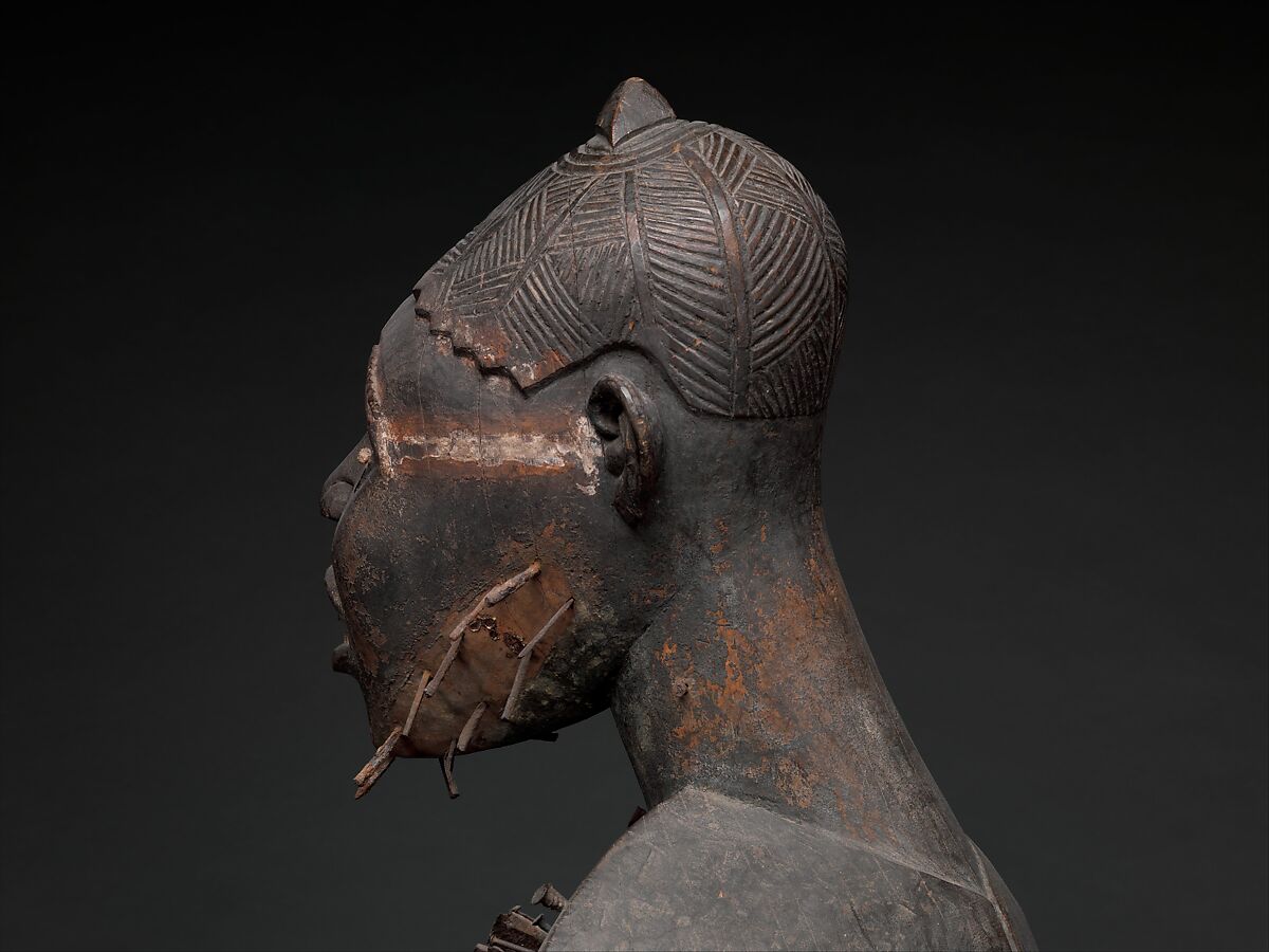 Mangaaka Power Figure (Nkisi N’Kondi), Yombe-Kongo artist and nganga (ritual specialist), Wood, iron, resin, ceramic, plant fiber, textile, pigment, Kongo peoples