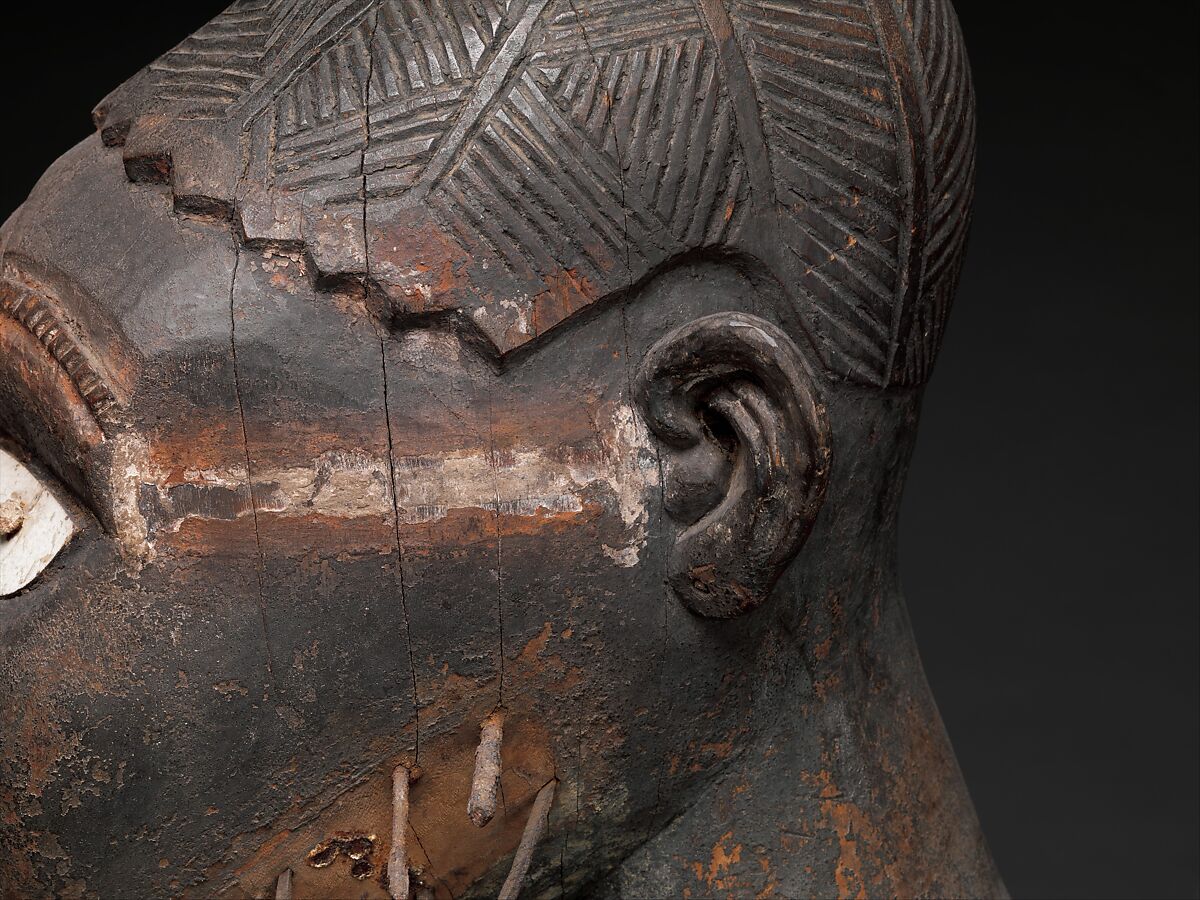 Mangaaka Power Figure (Nkisi N’Kondi), Yombe-Kongo artist and nganga (ritual specialist), Wood, iron, resin, ceramic, plant fiber, textile, pigment, Kongo peoples