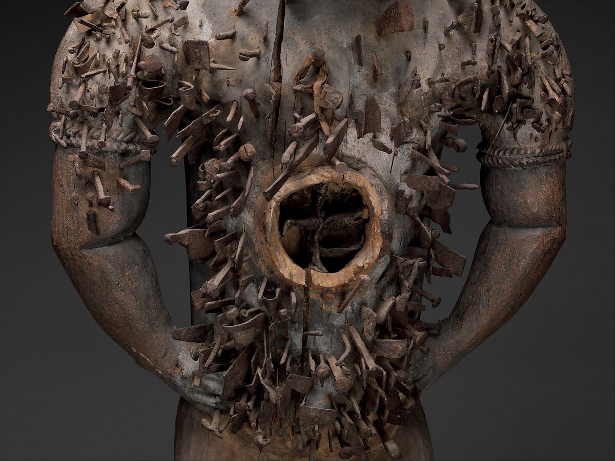 Mangaaka Power Figure (Nkisi N’Kondi), Yombe-Kongo artist and nganga (ritual specialist), Wood, iron, resin, ceramic, plant fiber, textile, pigment, Kongo peoples