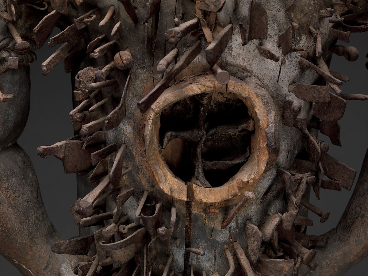 Mangaaka Power Figure (Nkisi N’Kondi), Yombe-Kongo artist and nganga (ritual specialist), Wood, iron, resin, ceramic, plant fiber, textile, pigment, Kongo peoples