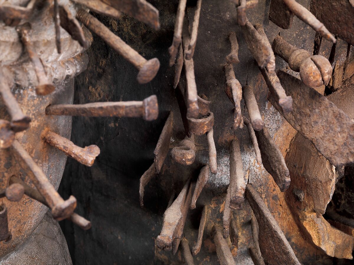 Mangaaka Power Figure (Nkisi N’Kondi), Yombe-Kongo artist and nganga (ritual specialist), Wood, iron, resin, ceramic, plant fiber, textile, pigment, Kongo peoples