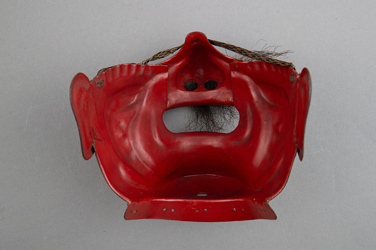 Half Mask (Menpō), Iron, lacquer, hair, Japanese