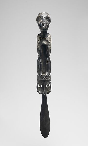Lime Spatula, Mutuaga (1860–1920), Wood, lime, Massim
