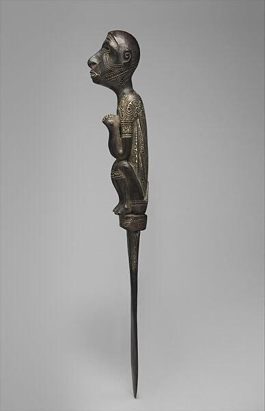 Lime Spatula, Mutuaga (1860–1920), Wood, lime, Massim 