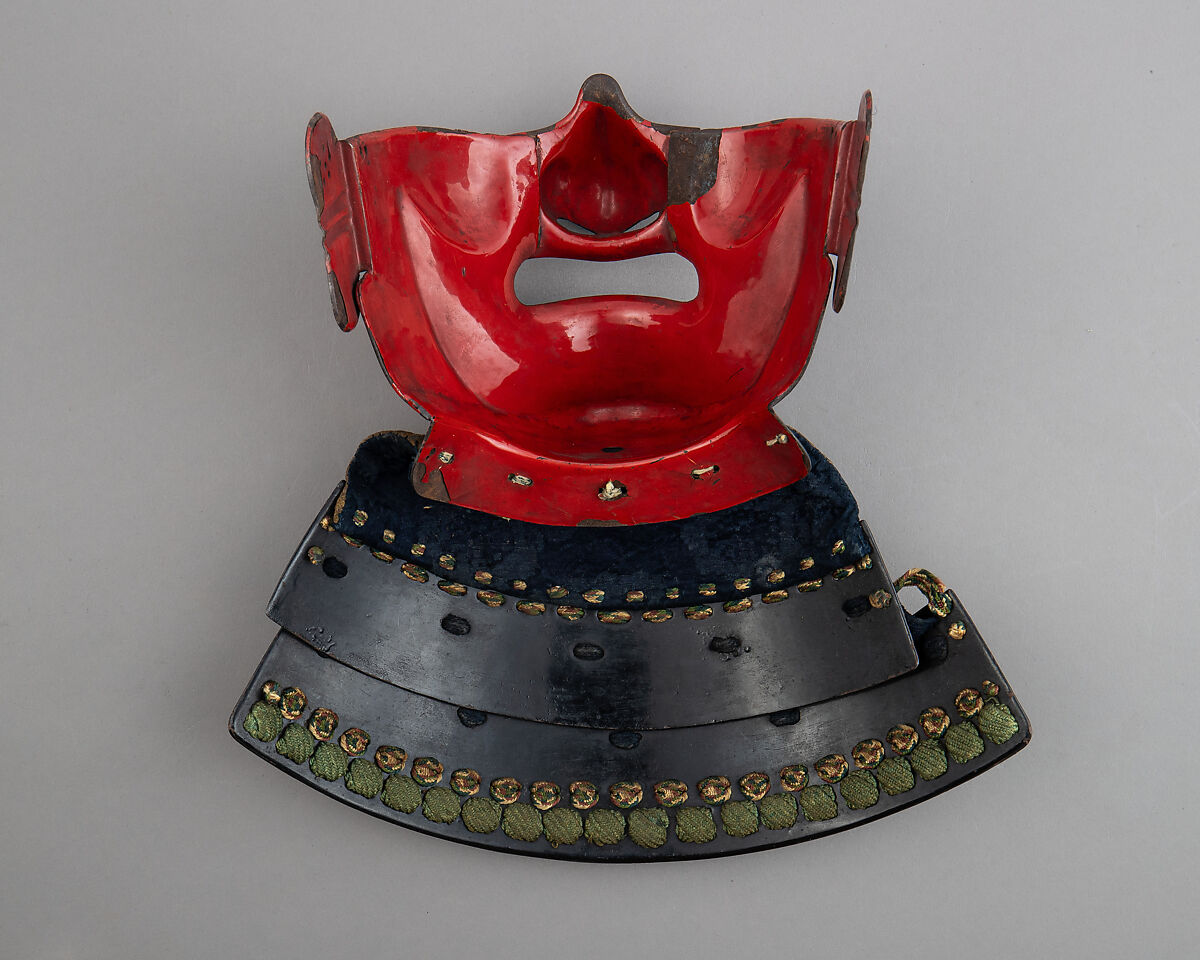 Half Mask (Menpō), Iron, lacquer, leather, silk, Japanese