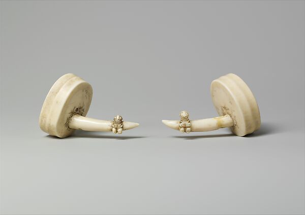 Ivory Ear Ornaments (Hakakai), Whale ivory, Marquesan (Enata) people 