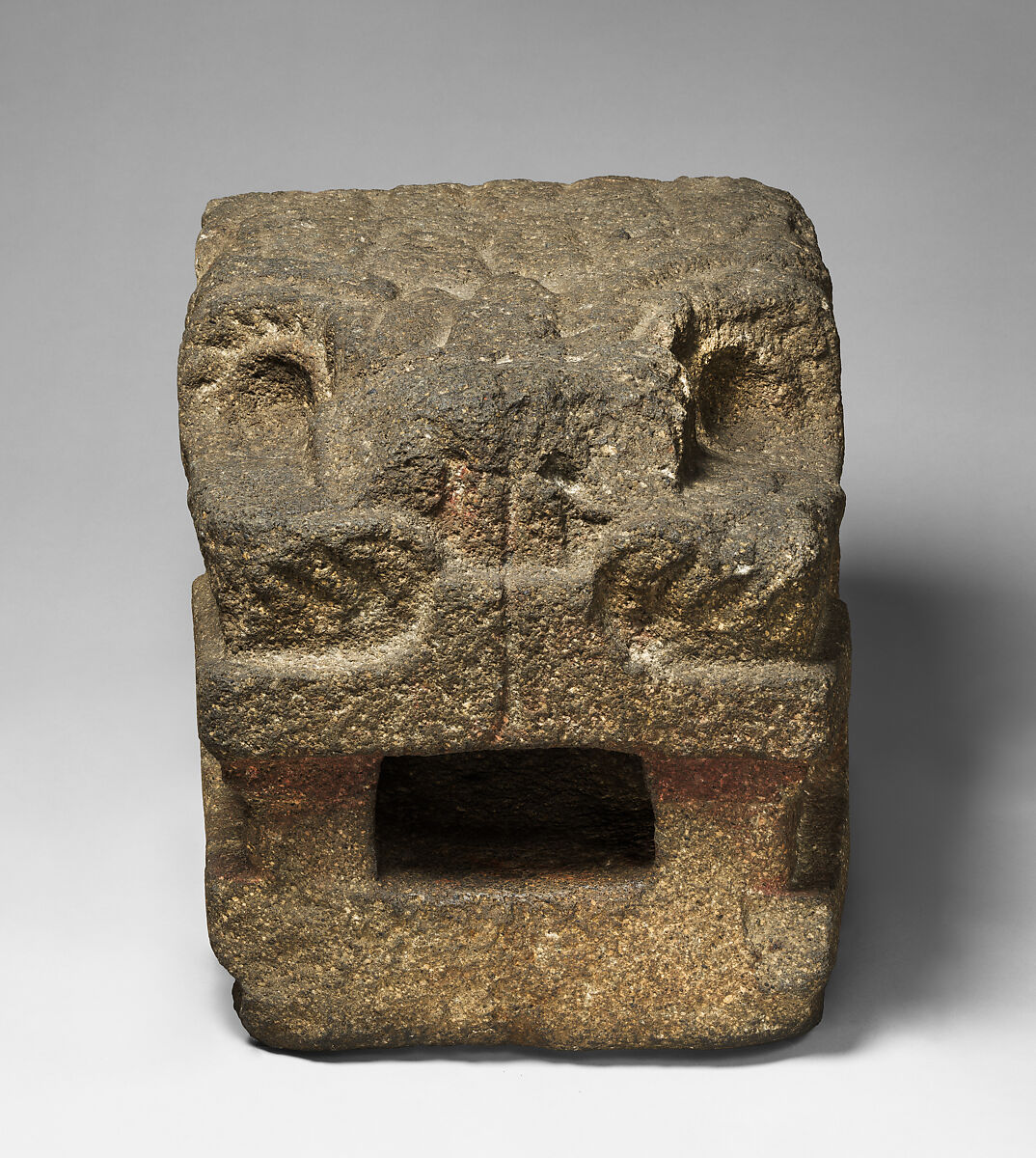 Feathered serpent head, Teotihuacan artist(s), Stone, pigment, Teotihuacan