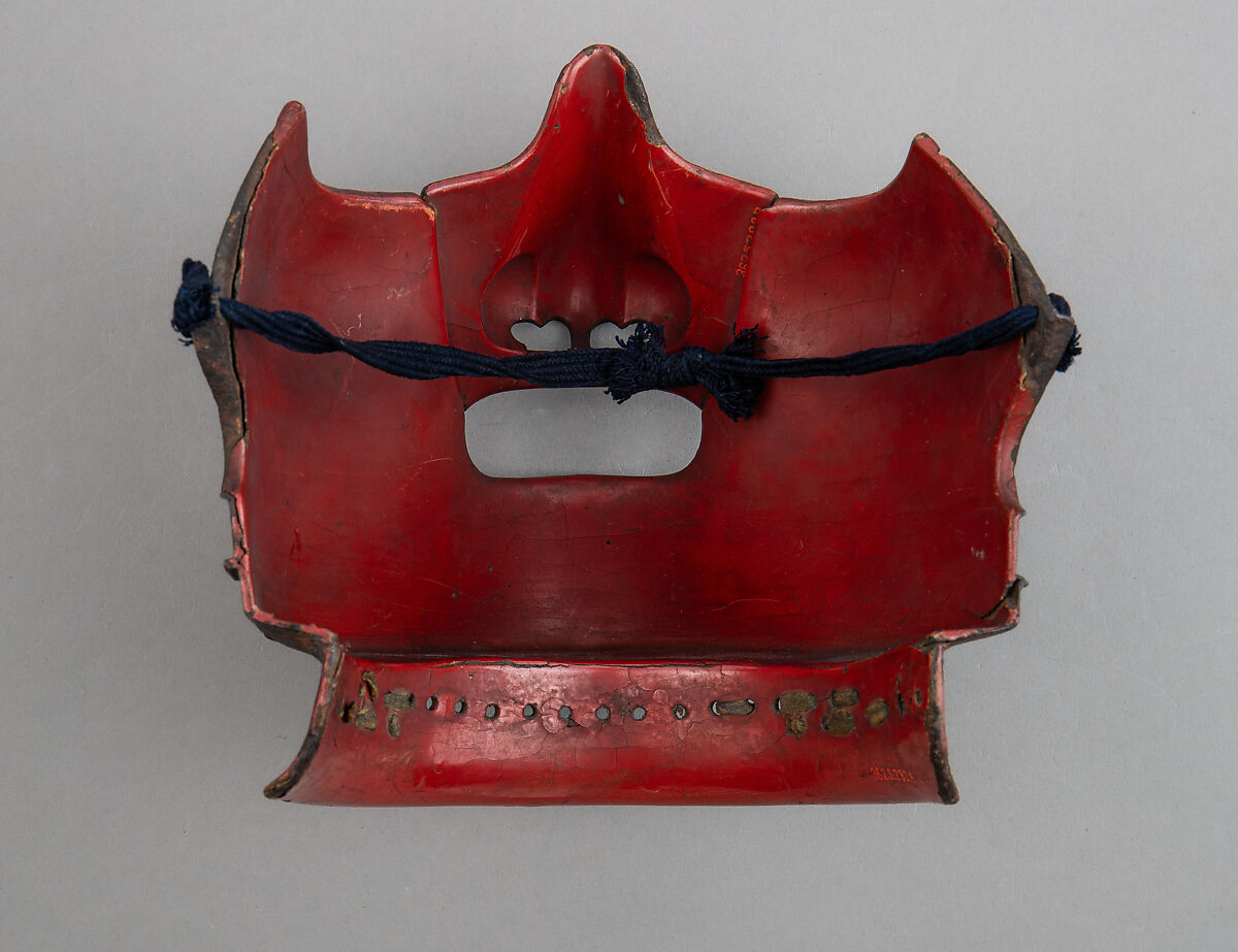 Half Mask (Menpō), Iron, lacquer, leather, Japanese